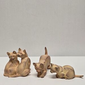 Border Fine Arts Cubist Cat Playing Kitten Figurine Set Of 3